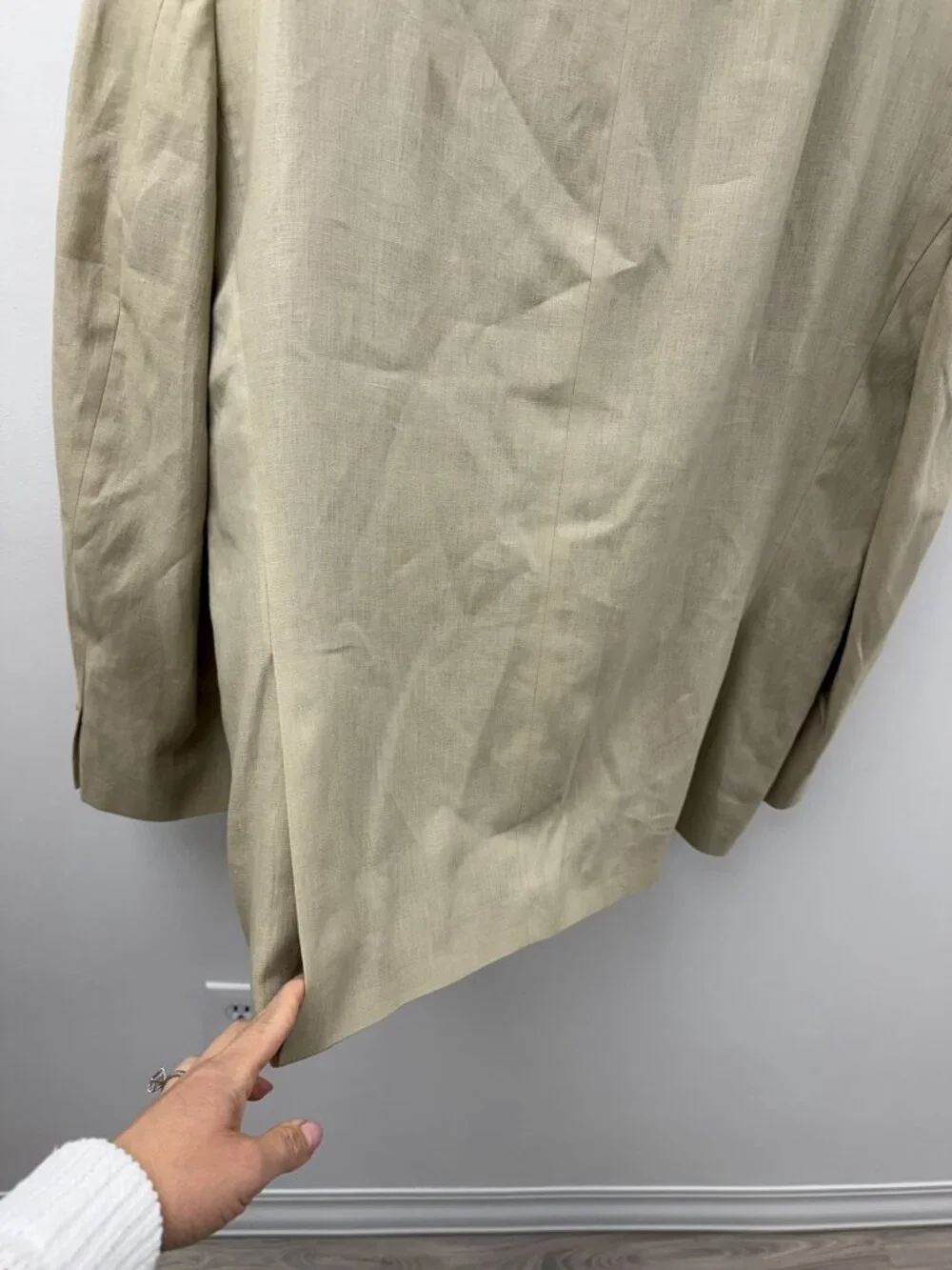 Calvin Klein Mens Sz 50R Beige 100% Linen Blazer 2 Button Dual Vent Great Look - Picture 4 of 13